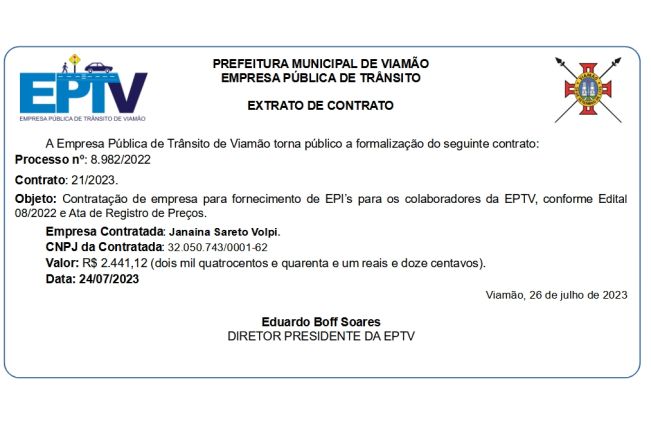 Extrato de Contrato