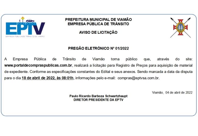 Aviso de Licitação