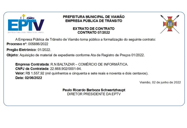 Extrato de Contrato