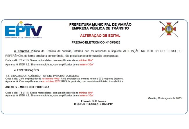 Retificação de Edital