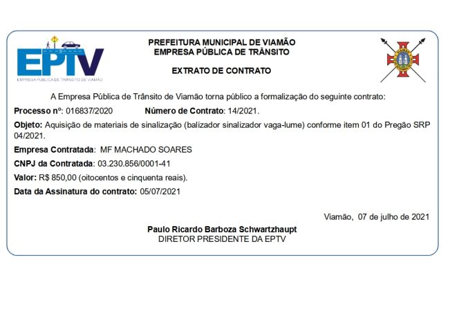 Extrato de Contrato